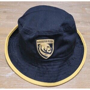 Gloucester Rugby Black Bucket Hat Yellow Lined One Size Fits Most Cap Est 1873